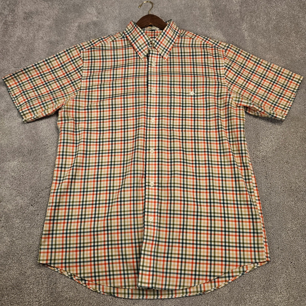 Orvis Sporting Traditions Men's L Short Sleeve Plaid Button Down Shirt