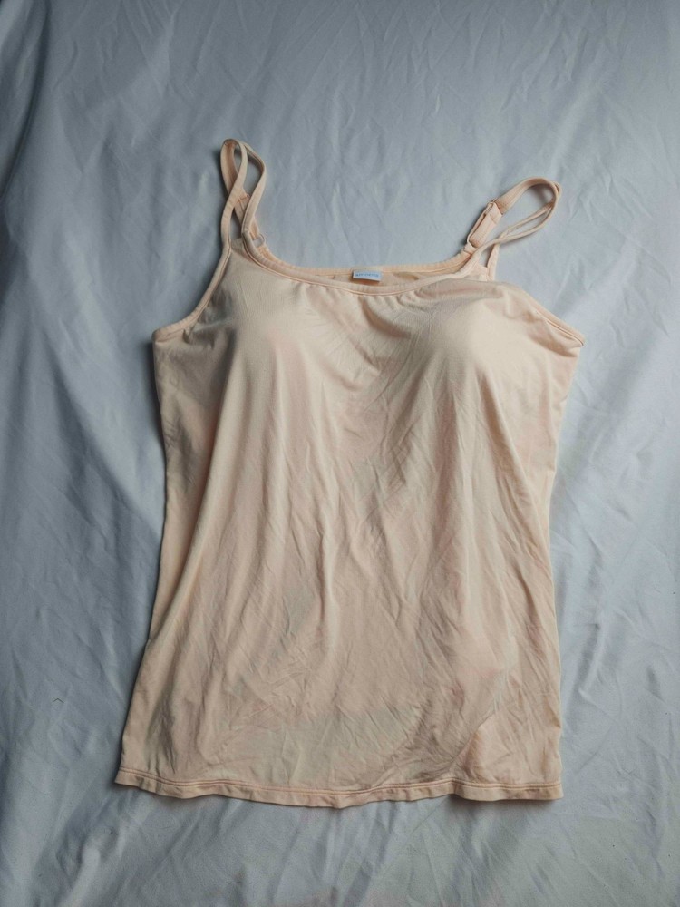 Amoena Valletta Tank Top Womens XL Orange Peach Cami Built-In Shelf Bra Coquette