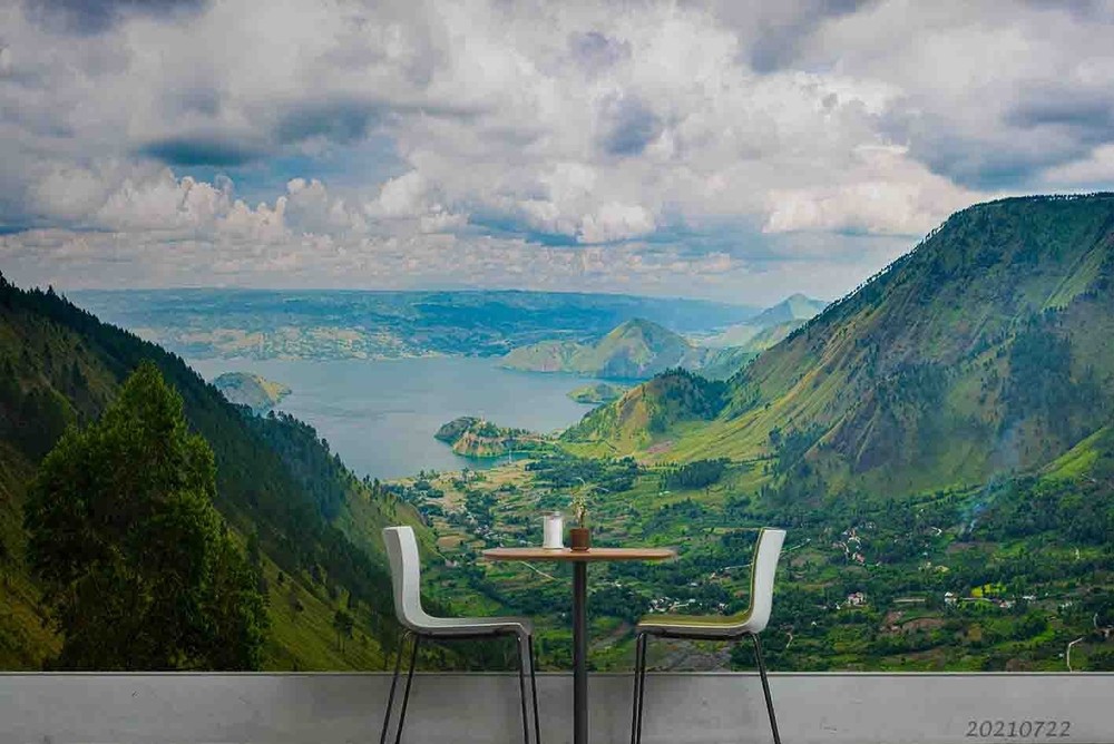 3D Sky Mountains Scenery Oil Painting Wall Murals Wallpaper Murals Wall Sticker