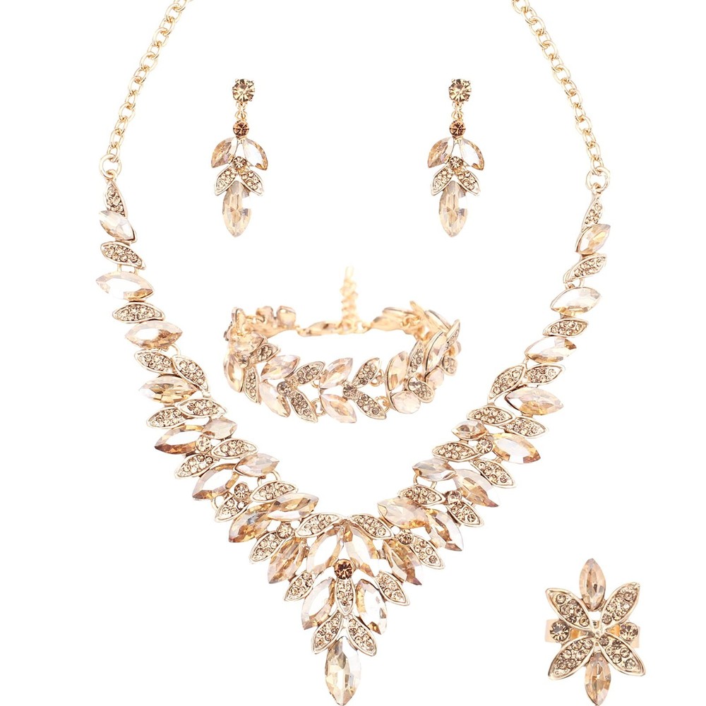 SFE Jewelry set for Women Rhinestone Austrian Crystal Statement Necklace Dang...