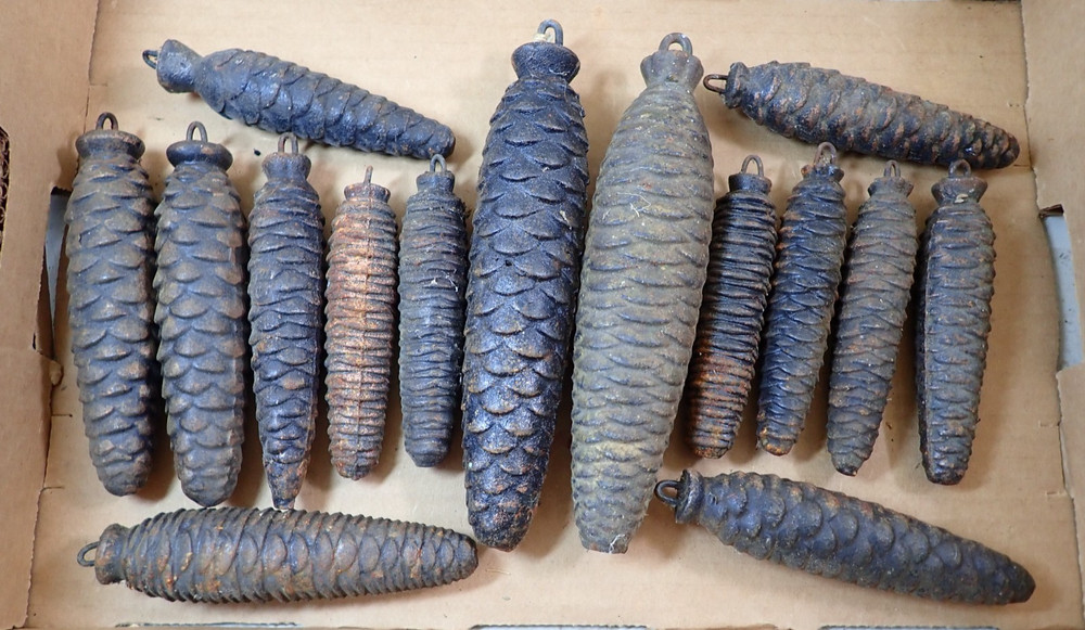 Lot Of 15 Vintage Cuckoo Wall Clock Weights Parts