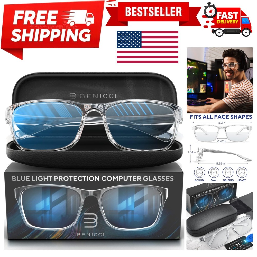Clarity Blue Glasses Automatic Adjustment Eye Glass Reading Strain Screen Gaming