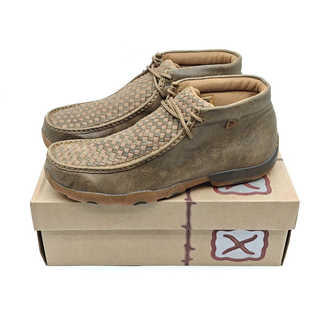 Twisted X Men Chukka Driving Moc Tan Leather Shoes Boots Western MDM0033 US10-12