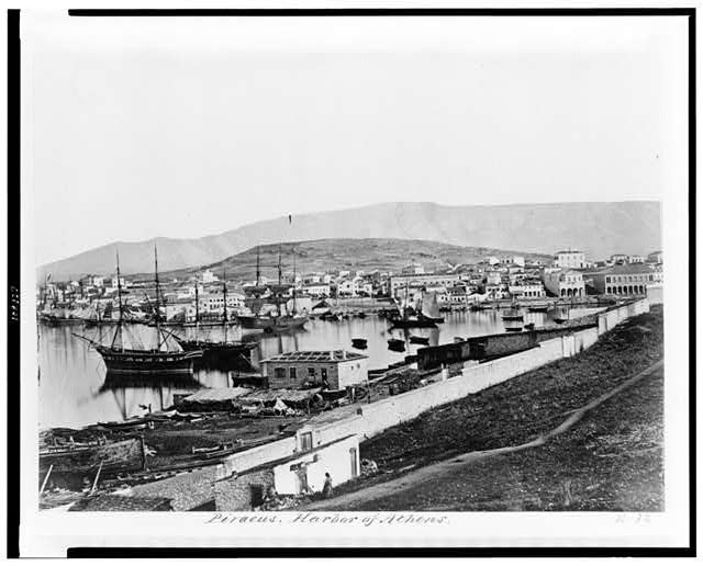 Photo:Piraeus. Harbor of Athens in 1860's,Greece