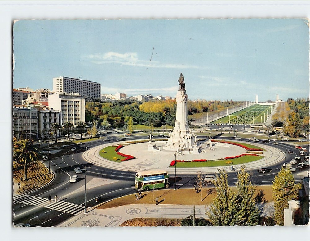 Postcard Praca Marques de Pombal Lisbon Portugal