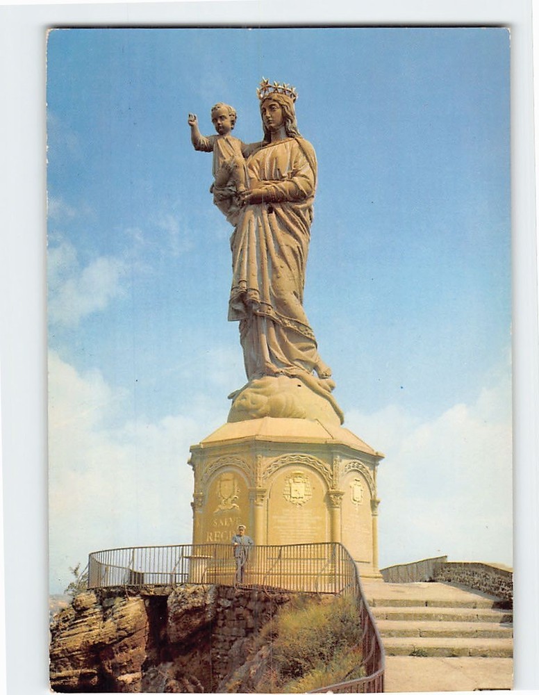 Postcard Le Rocher Corneille et la Statue de N. D. de France Le Puy France