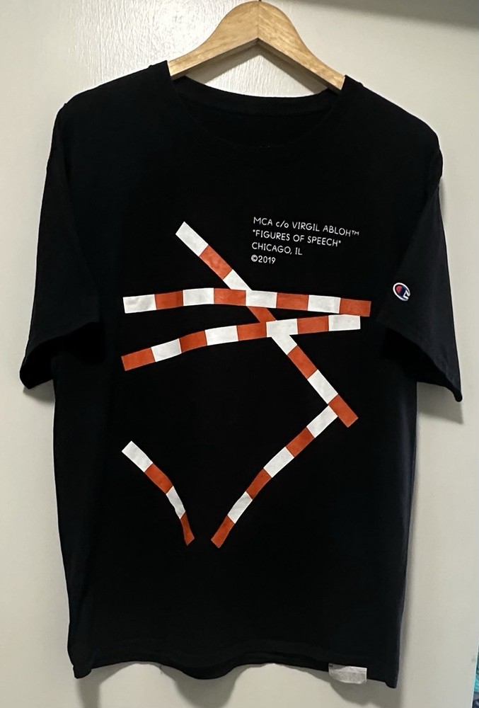 Virgil Abloh x Champion Men's Size L Large Black Figures of Speech T Shirt 2019