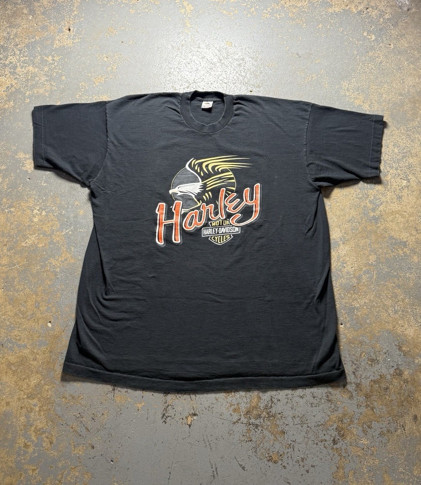 Vintage 90s Harley Davidson Black Front and Back Graphic Shirt-Size 3XL