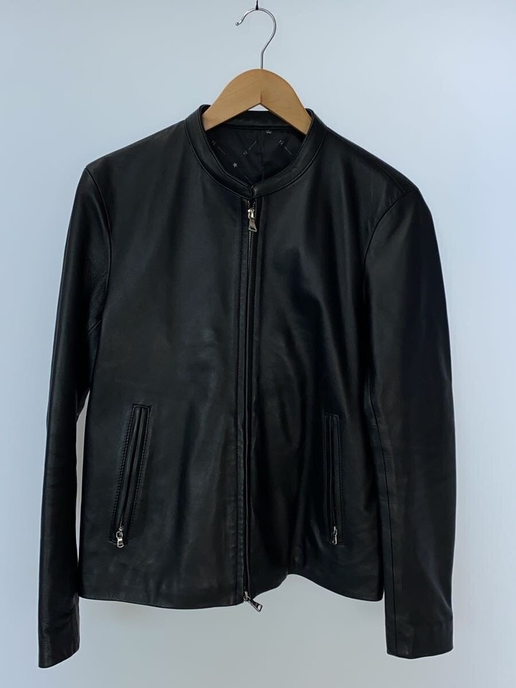 Takeo Kikuchi Lamb Leather Single Rider Jacket/M/Sheep Leather/Blk/Plain/170- 34