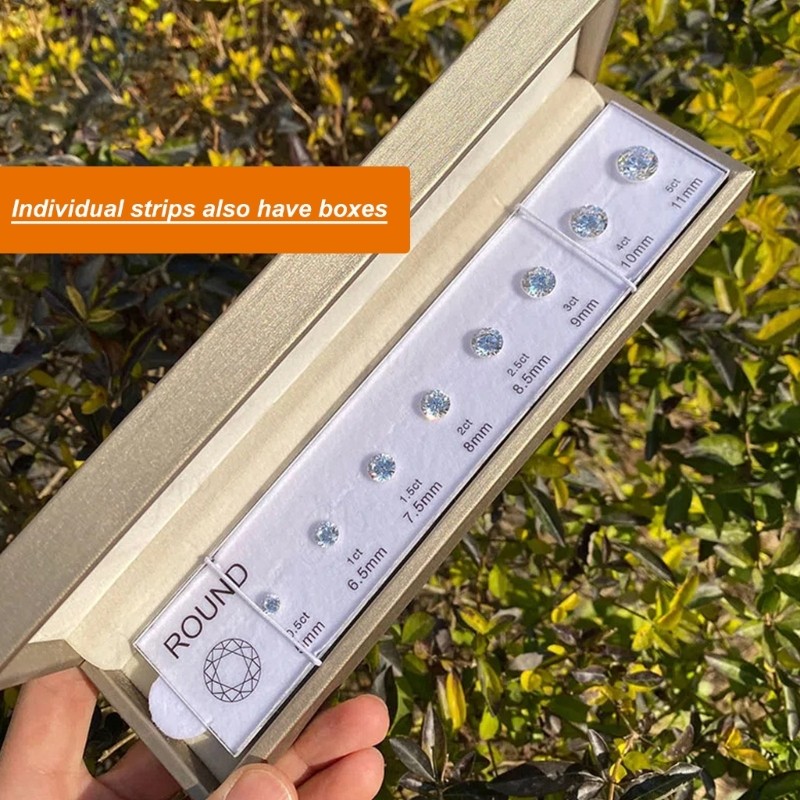 Precise ring sizing guide with cubic zirconia gemstone chart-image