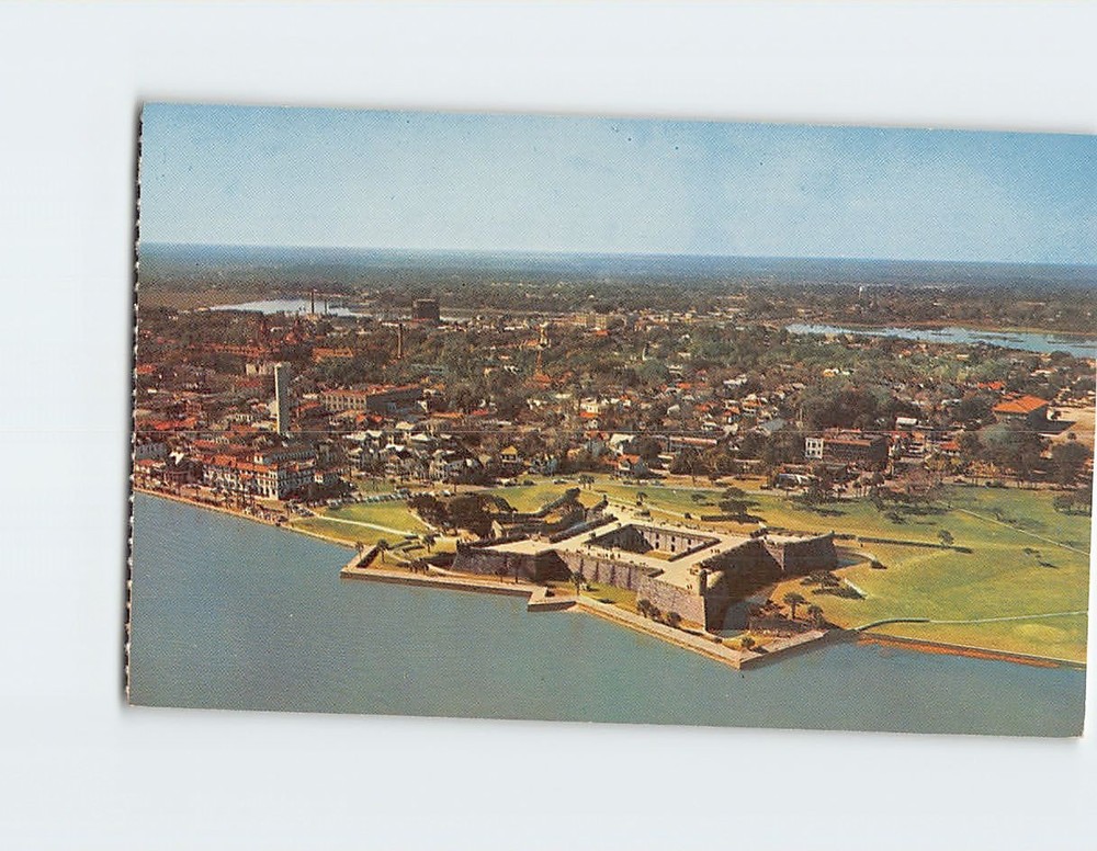 Postcard Aerial View Castillo de San Marcos St. Augustine Florida USA