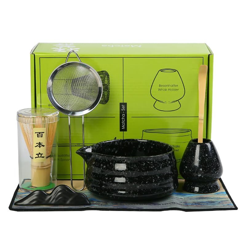 Premium Matcha Set with Whisk, Bowl, Ladle & Holder for Perfect Tea