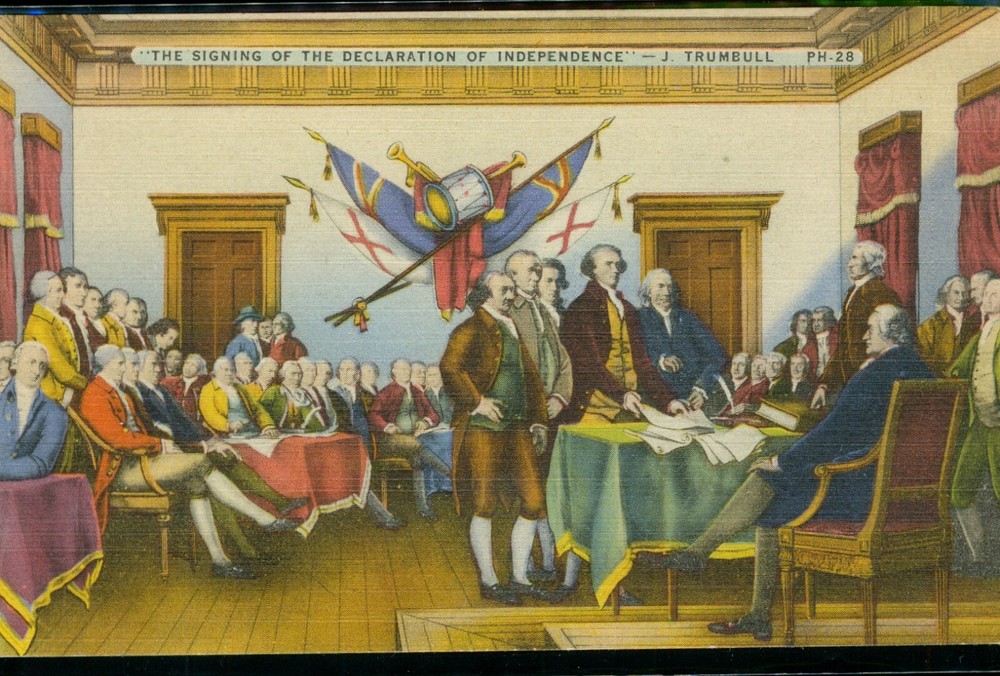 Signing of the Declaration of Independence Philadelphia Pennsylvania PA Postcard