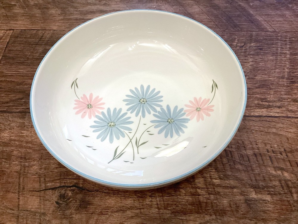 Vintage Mid-Century Modern Franciscan Large Serving Bowl, Floral Retro
