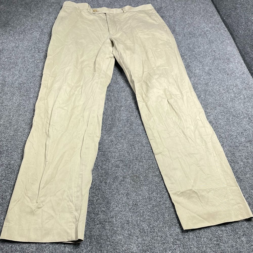 Polo Ralph Lauren Men's Beige Pants Cotton Flat Front Casual Size W34 L34