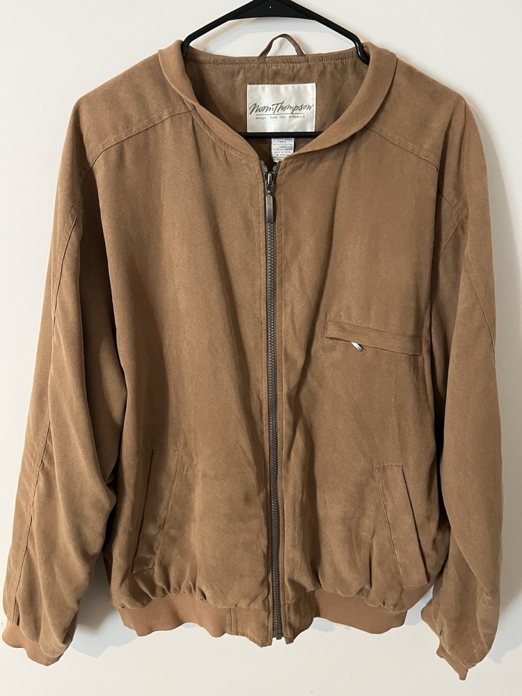 Norm Thompson Men’s Brown Zip Up Bomber Jacket Size XL