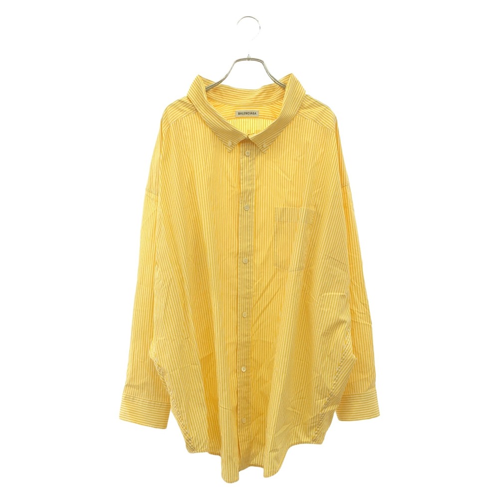 Balenciaga Cocoon Swing Long Sleeve Cotton Shirt Yellow Size 32 Preowned Womens