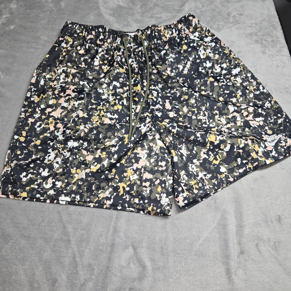 Nike Club Mesh Lined Woven Shorts Regrind Multicolor Green Sz Small IF8502-222
