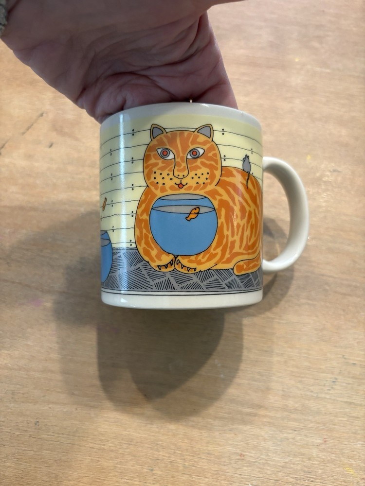 Vintage Taylor & NG Coffee Mug Kitty Katfish San Francisco 1981 Cat Fish