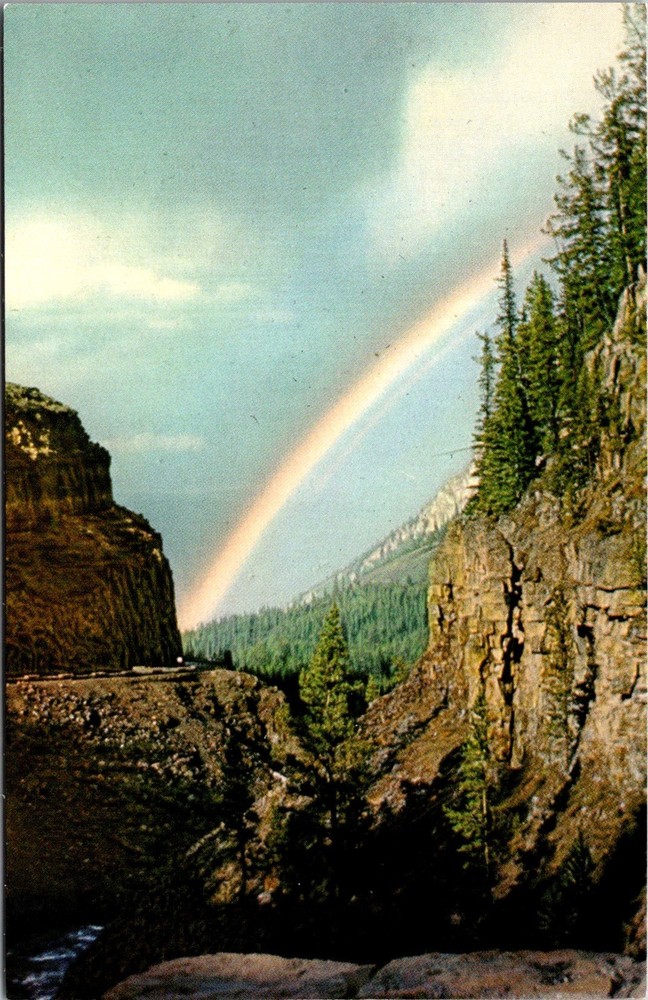 Dr Jim Stamps Postcard Rainbow Over Golden Gate Canyon Yellowstone Park