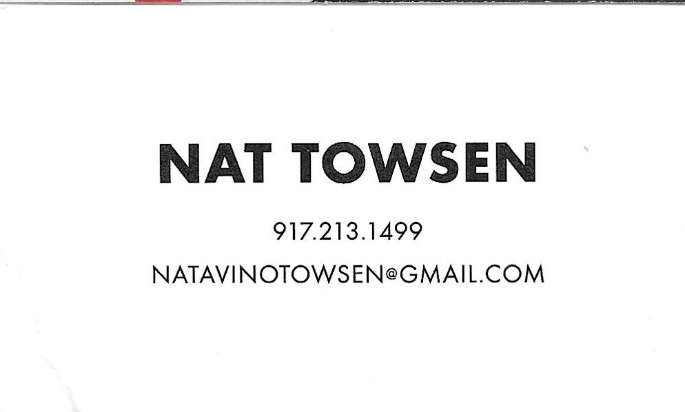 Nat Towsen comedian business card from the New York City area