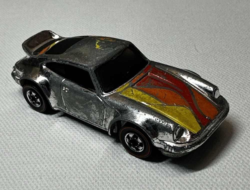 Vintage Hot Wheels 1976 Porsche P911 Swirl Tampo Super Chromes  Redlines HK