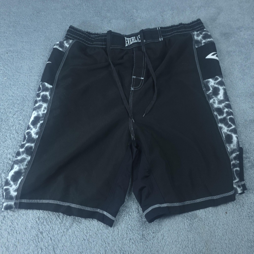 Everlast Shorts Mens 2XL Black Athletic Boxing Gym Elastic Waist Drawstring