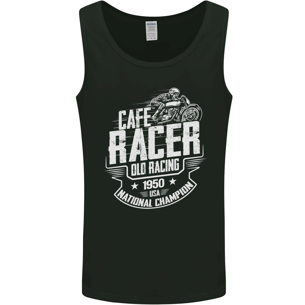 Cafe Racer Old Racing Biker Motorcycle Mens Vest Tank Top