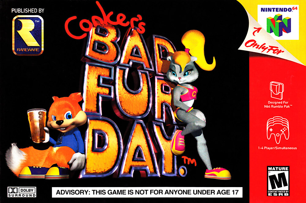 Conker's Bad Fur Day Nintendo 64 BOX ART Premium POSTER MADE IN USA - N64014