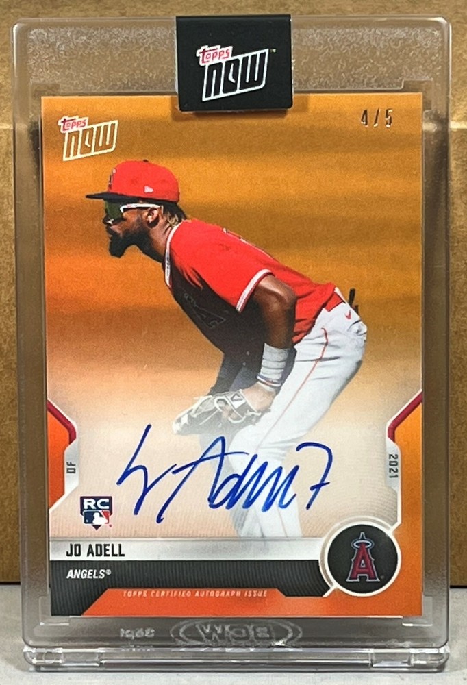 2021 Topps Now Opening Day Jo Adell Angels Rookie Orange Auto 4/5