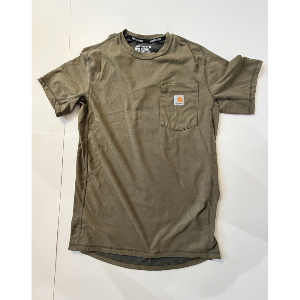 Carhartt Force Men's S Olive Relaxed Fit Short Sleeve Crew Neck T-Shirt
