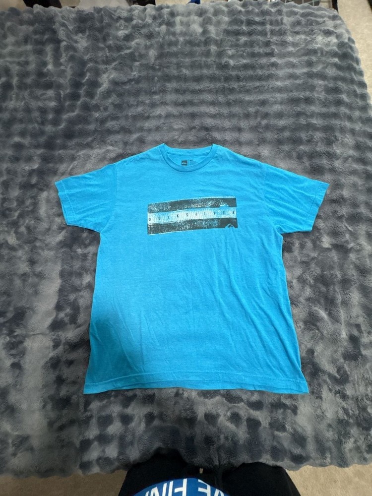 Quiksilver Graphic T-Shirt Blue Size Large