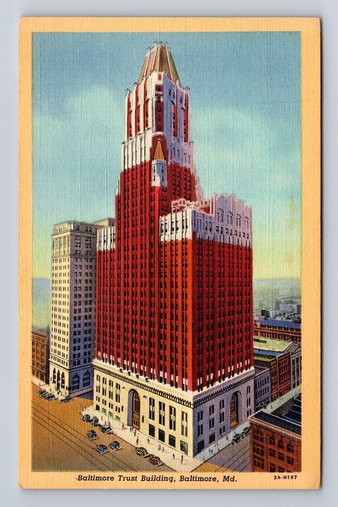 Baltimore MD-Maryland, Baltimore Trust Building, Advertisement Vintage Postcard