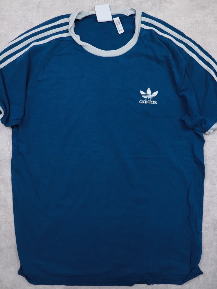 Adidas T-Shirt Mens Large Crew Neck Short Sleeve Logo, Blue