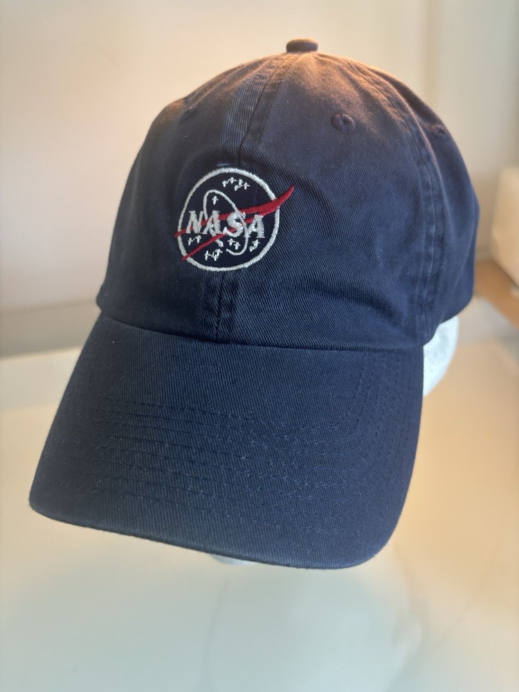 NASA Meatball Logo Navy Blue Adjustable Strap Baseball Cap Hat, Vgt in GC