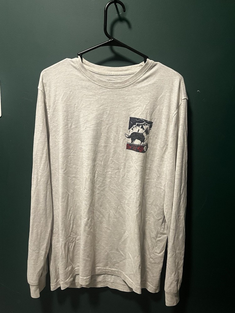 IZOD Men's Long Sleeve Saltwater Graphic T-Shirt, Oatmeal Heather, X-Large