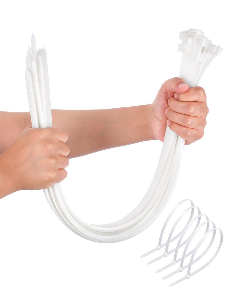 50-Pack Heavy Duty 24-Inch UV-Resistant Zip Ties for Cables & Wires