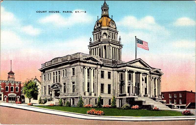 Postcard COURT HOUSE SCENE Paris Kentucky KY m/09 AM2086