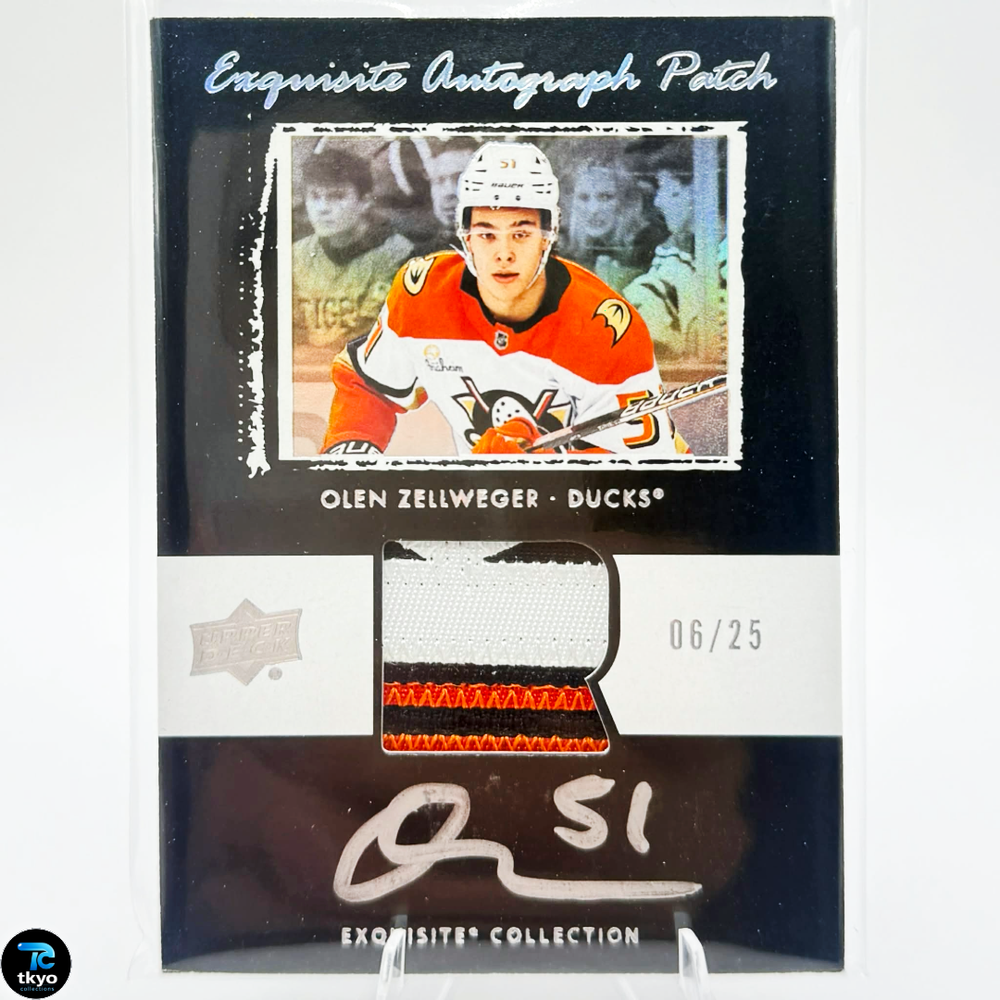2024-25 UPPER DECK THE CUP Olen Zellweger RPA BLACK EXQUISITE PATCH AUTO /25