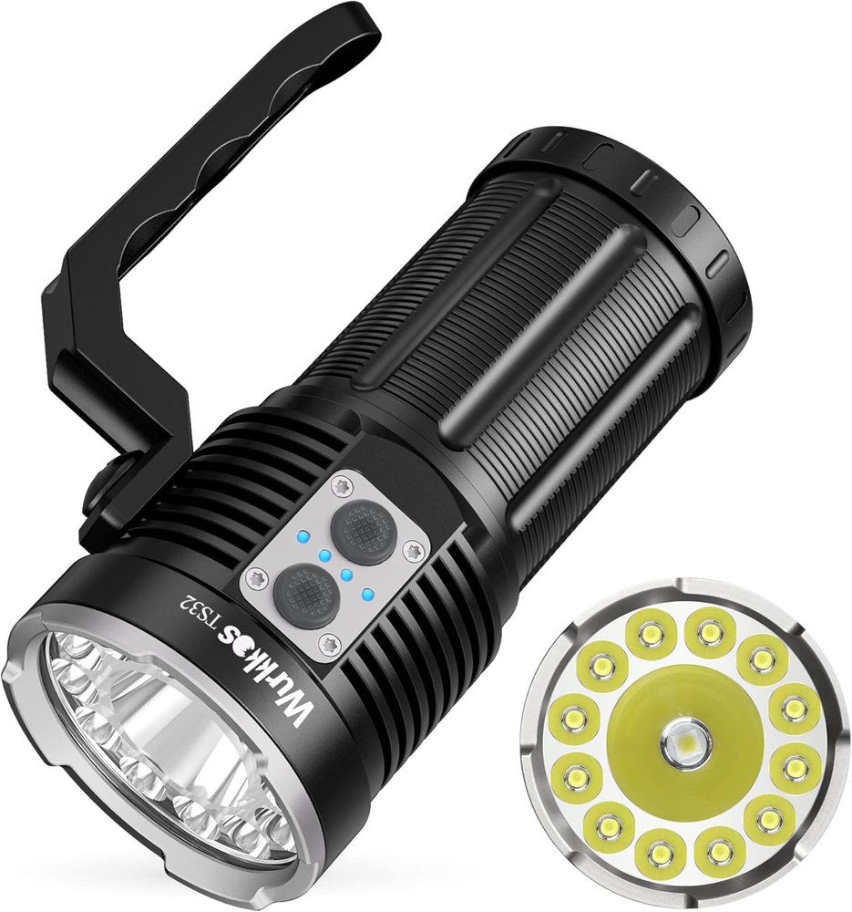 TS32 13000 Lumens Super Bright LED Flashlight with 12 Light Modes