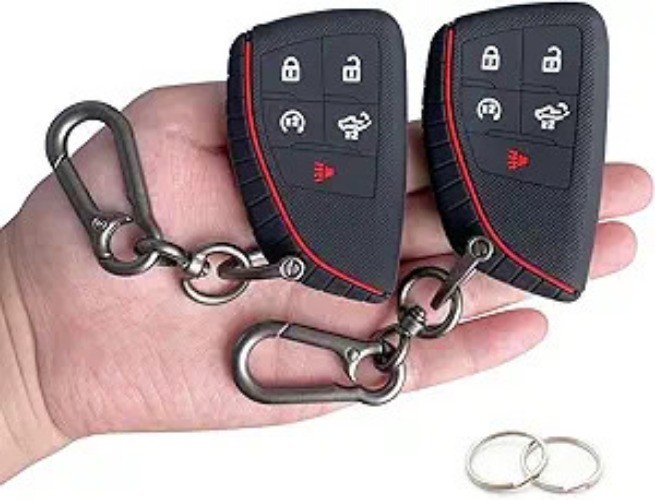 Key Fob Cover for 2022 2023 2024 1500, 2500HD 3500HD, Silicone, 2-Pack, Black