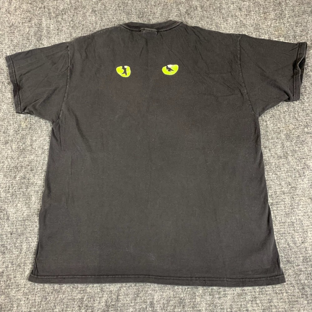 VTG Cats T Shirt Mens XL Black Broadway Musical Theater Graphic 90s Back Hit