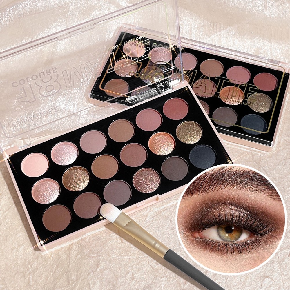 18 Color Eyeshadow Palette Matte Shimmer Glitter Neutral Earth Tone Makeup