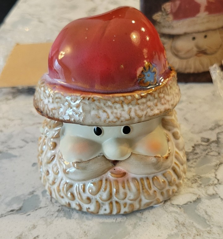 Kirkland's Santa Candle Holder Christmas Potter's Garden New In Box Hand Paint