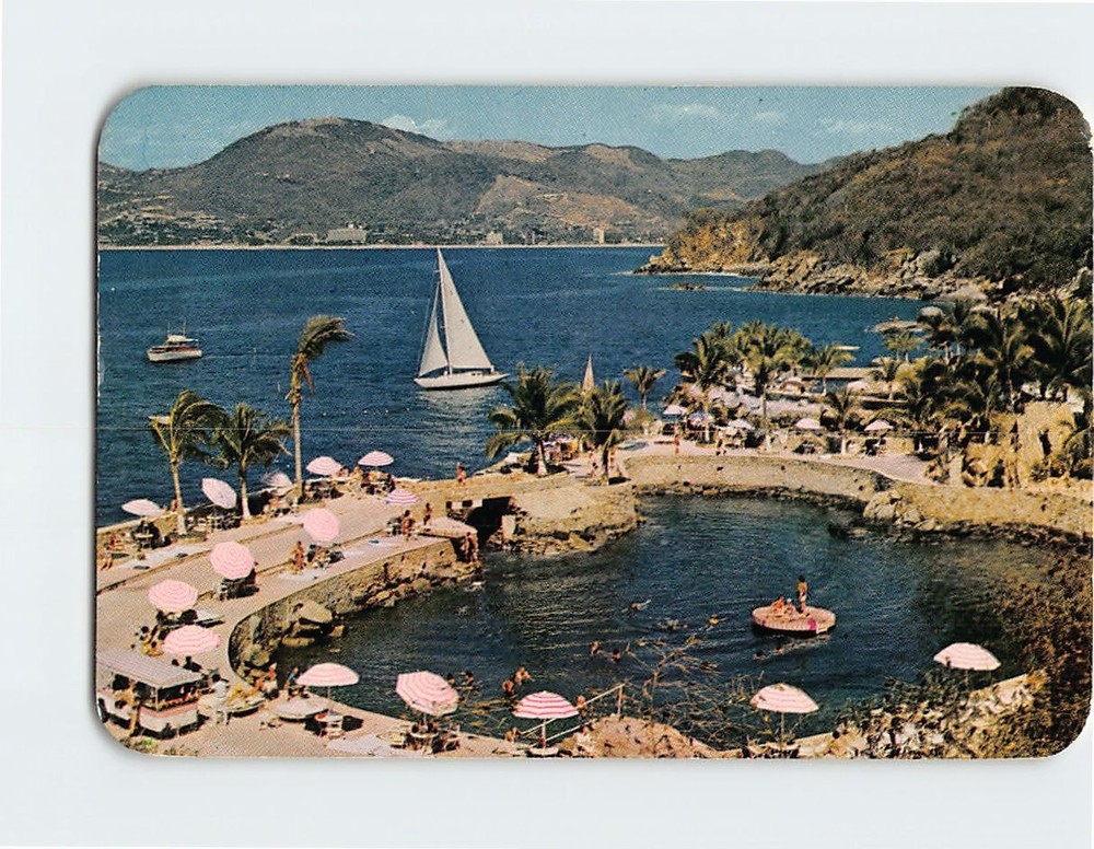 Postcard La Concha Private Beach Club at Hotel Las Brisas in Acapulco Mexico