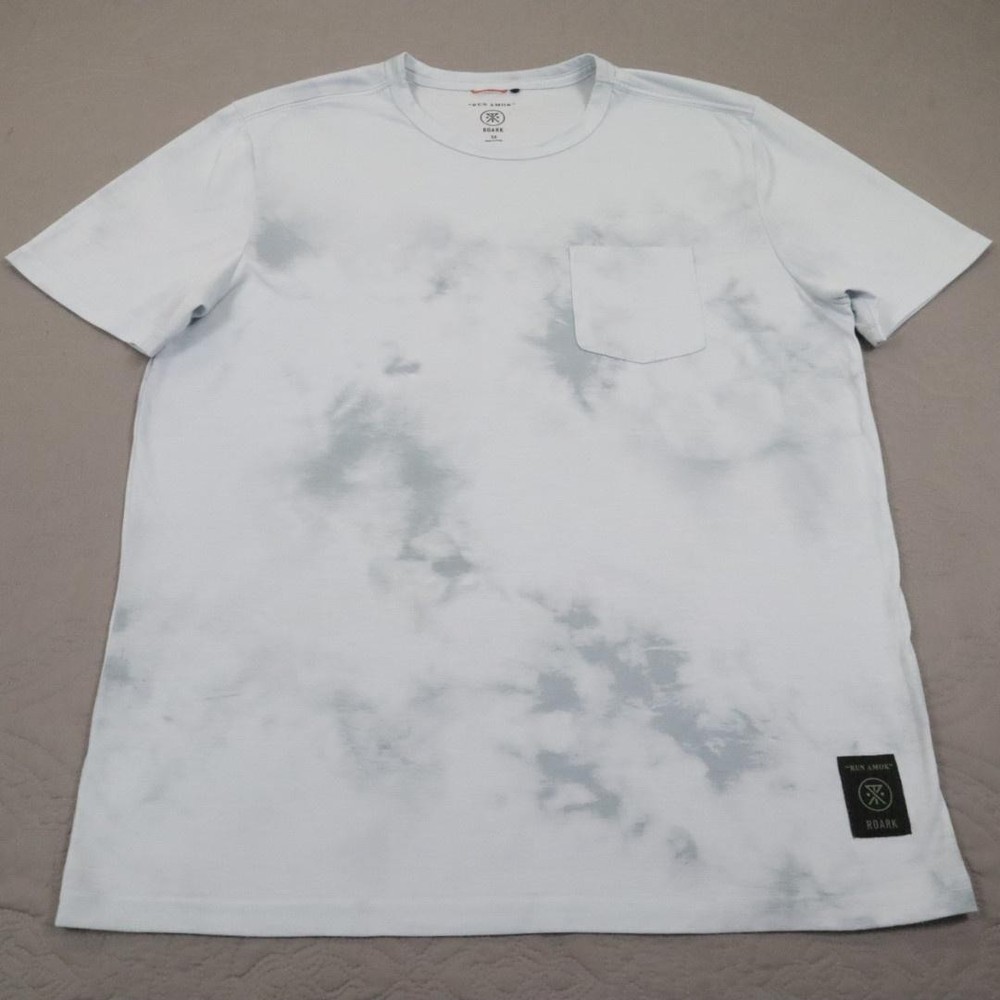 Roark Shirt Mens Medium White Run Amok Drirelease Pocket Tee Wicking Top