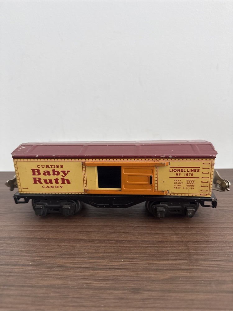 Vintage Prewar Lionel No. 1679 Curtiss Baby Ruth Candy O Gauge Tinplate Boxcar