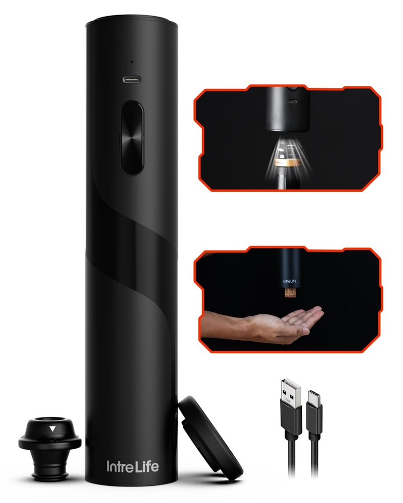 2-in-1 Rechargeable Electric Wine Opener Set with Foil Cutter