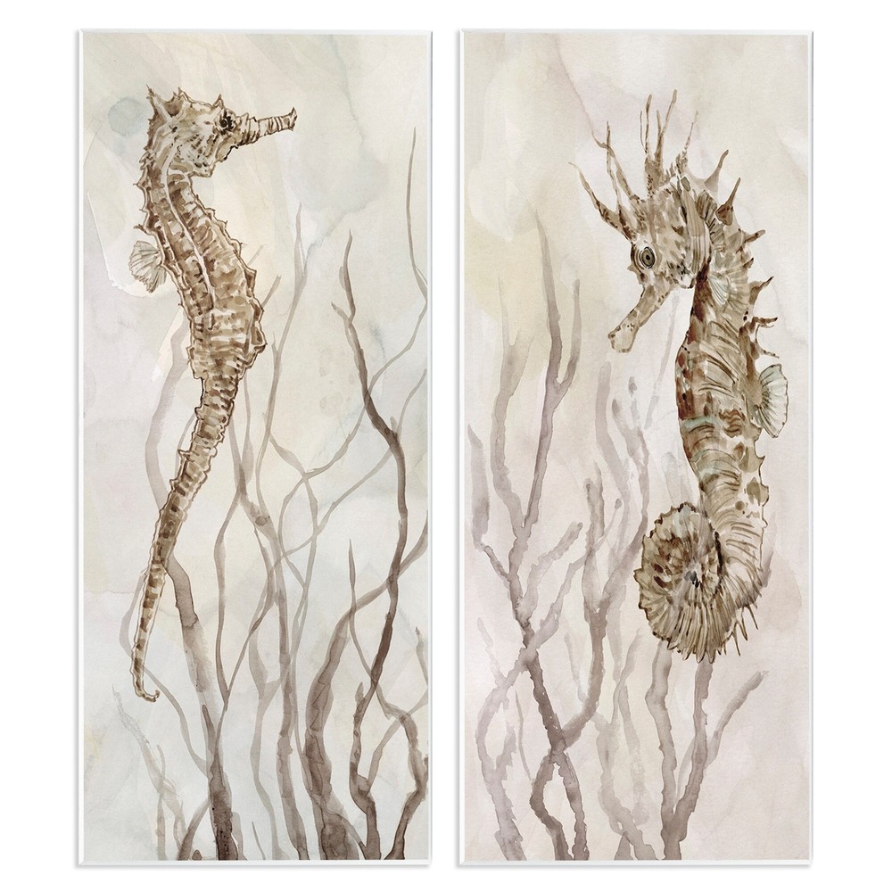 Stupell Enchanted Sea Horse Ocean Algae Marine Life Painting