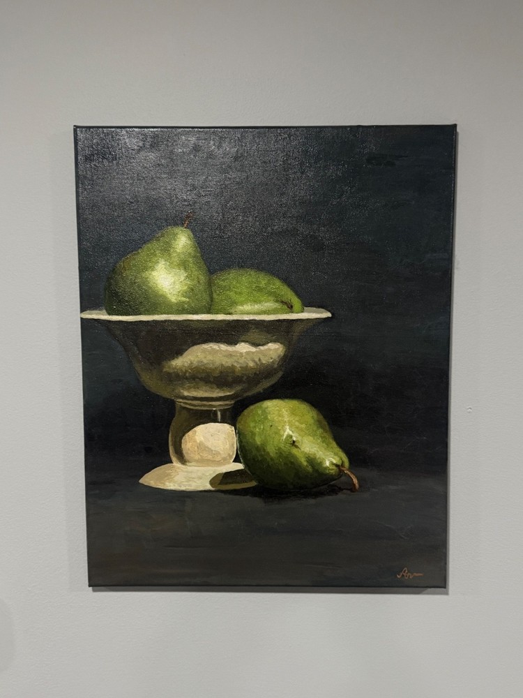 Original Still Life Painting of Pears - Hand-Painted Fruit Art, Wall Decor, Kitc